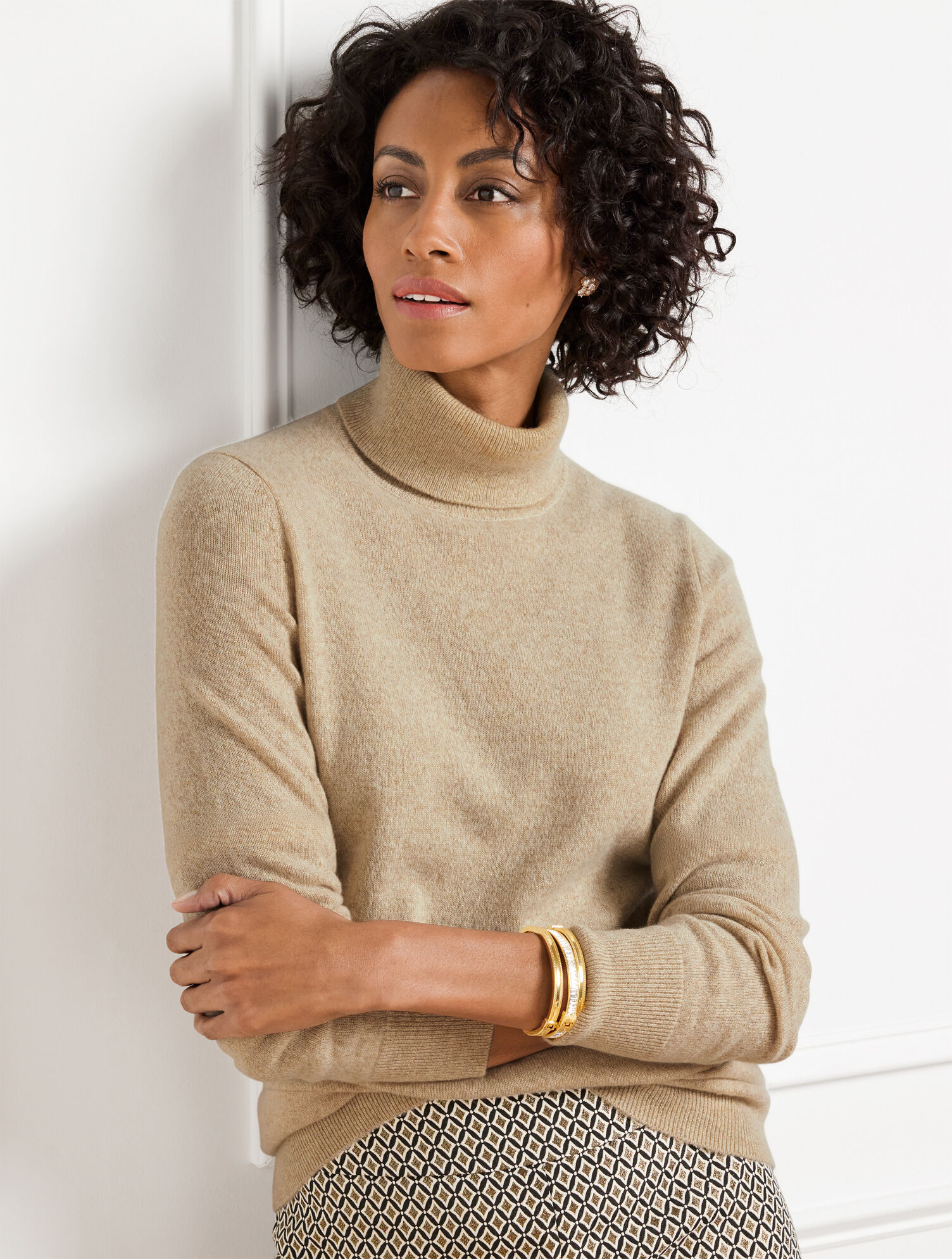 Cashmere Metallic Perfect Turtleneck