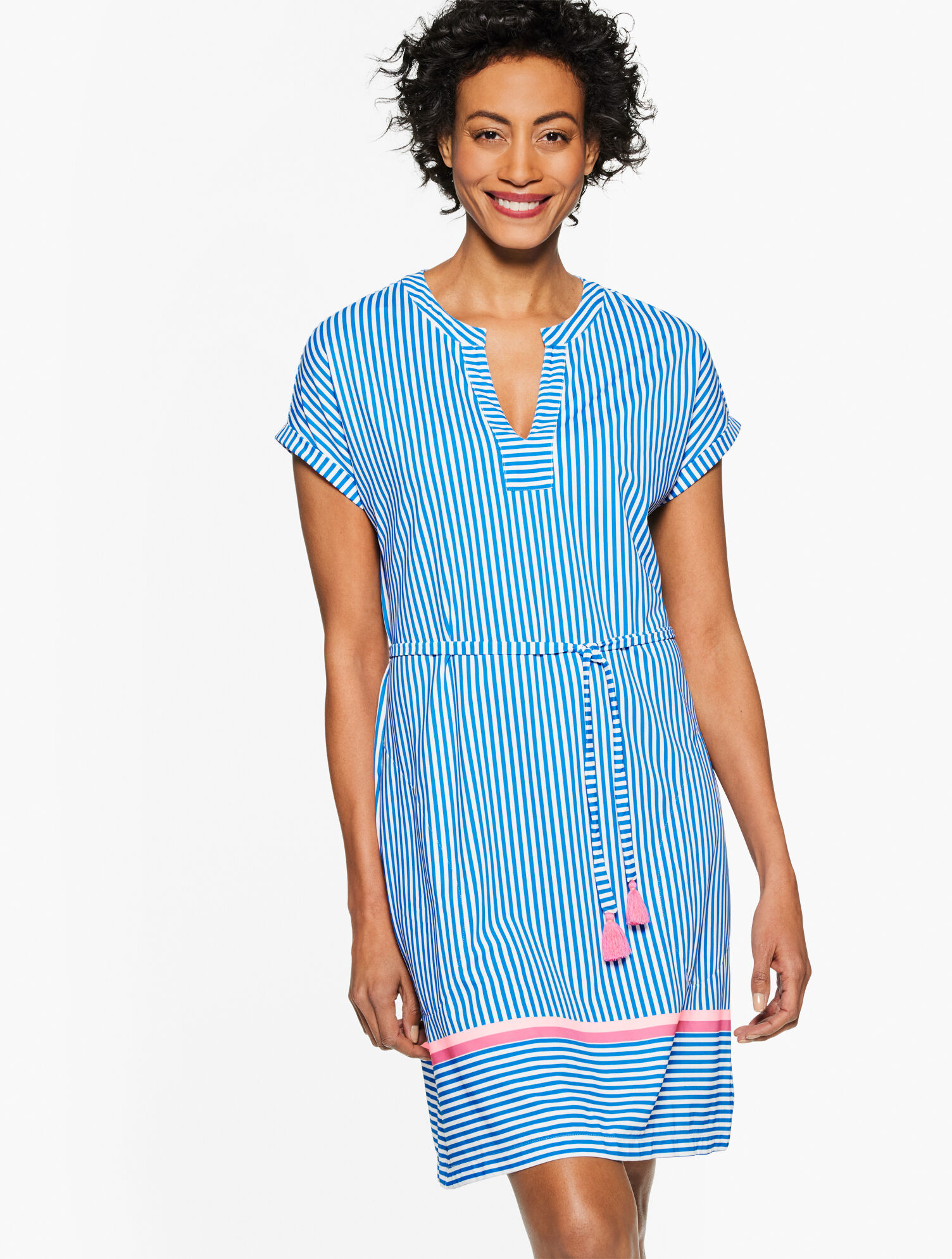 Cabana Life&reg; Crystal Cove Tie Waist Cover-Up - Stripe