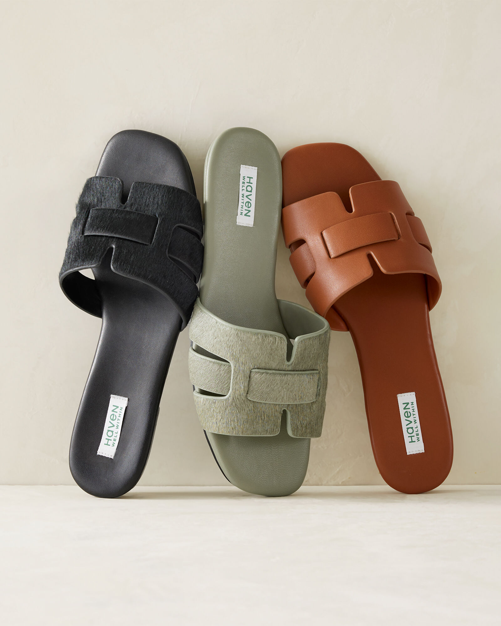 Leather Threaded Cut-Out Slides