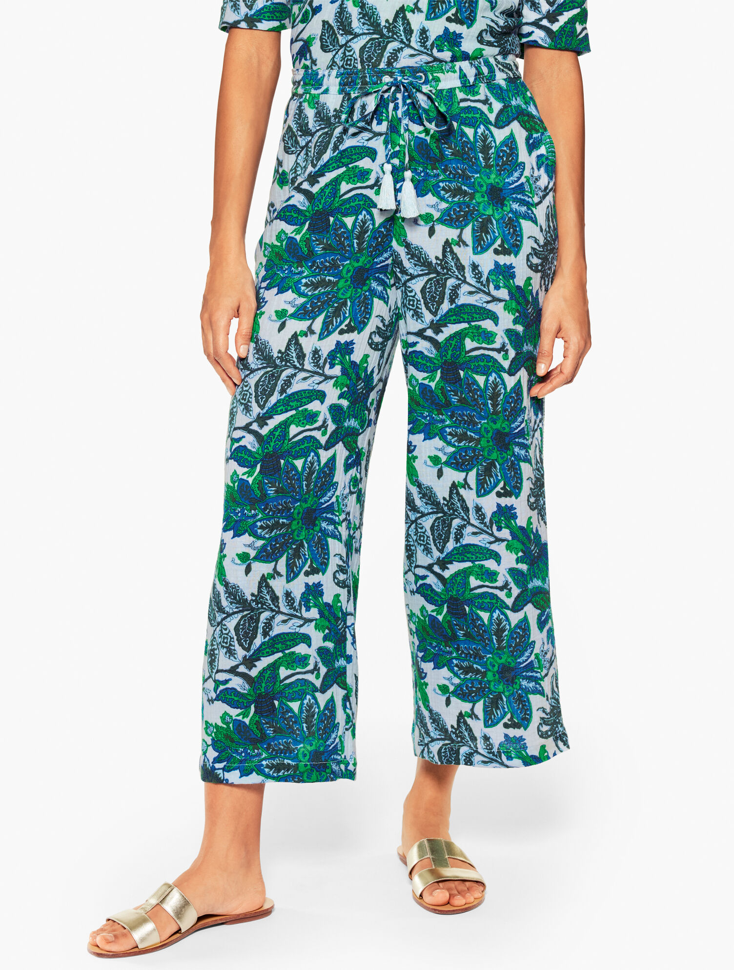 Aqua Club Gauze Pant Cover-Up - Bali Blooms