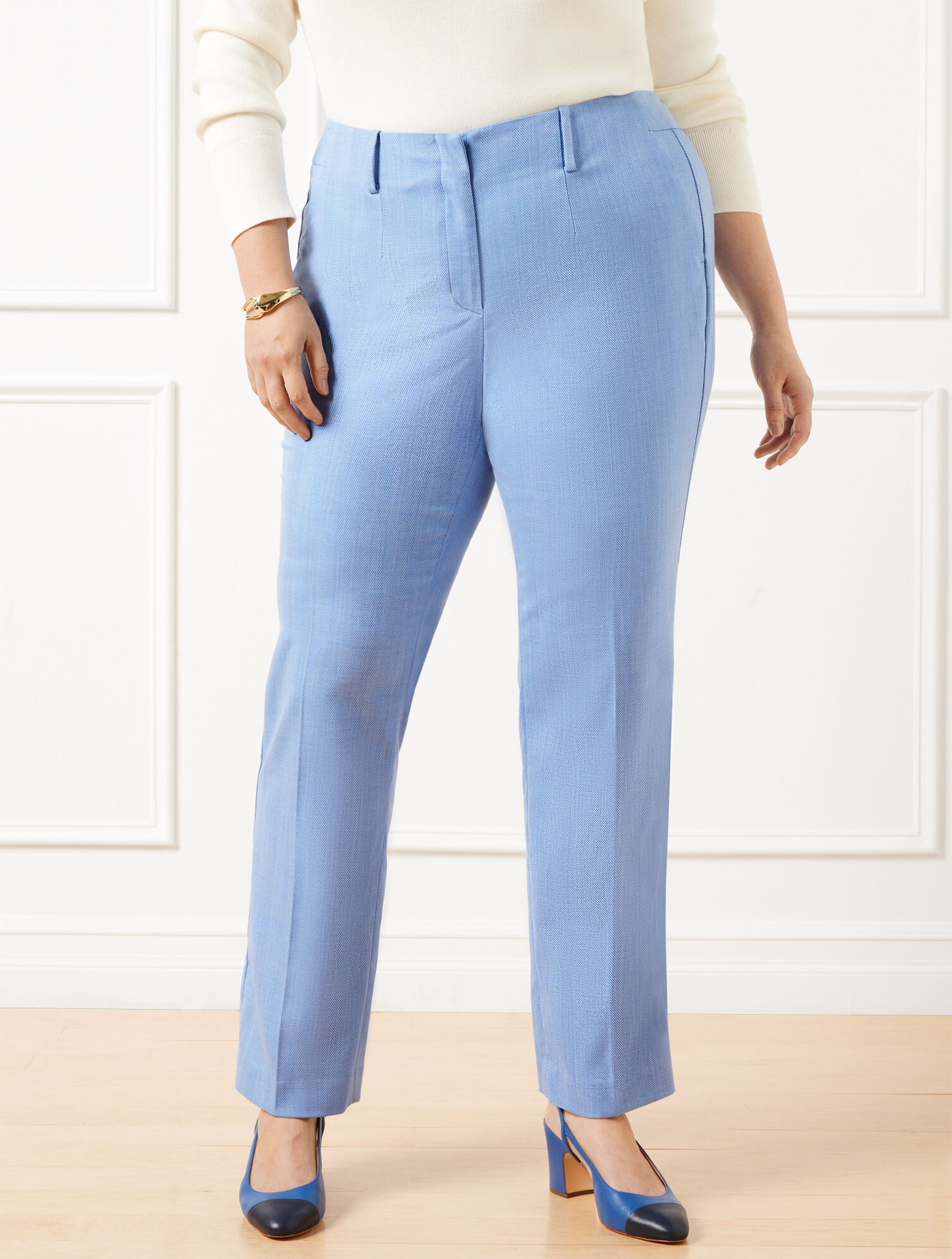 Talbots Southampton Straight Leg Pants - Spring Herringbone