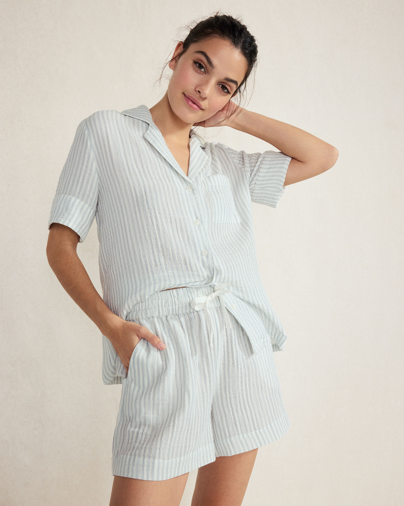 Organic Cotton Gauze Stripe Pajama Set