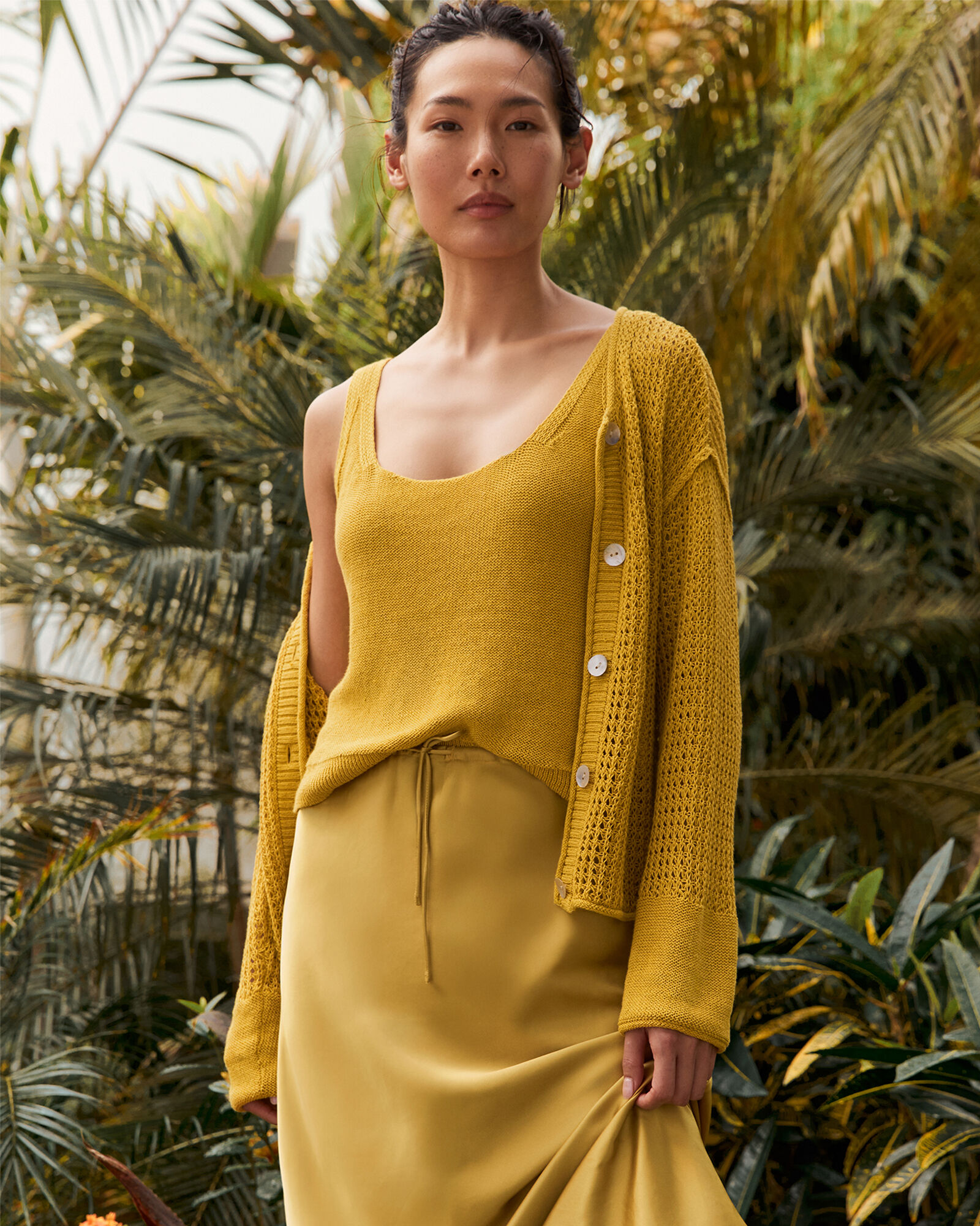 Organic Cotton Linen Scoop Neck Tank
