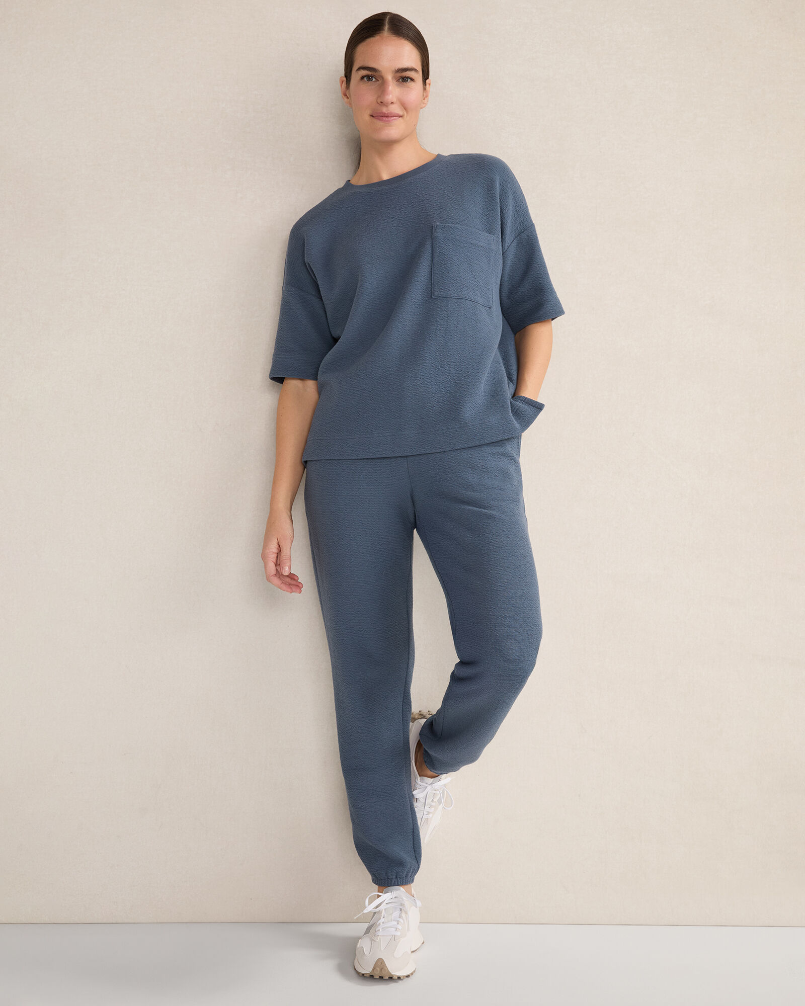 Cotton Blend Textured Joggers