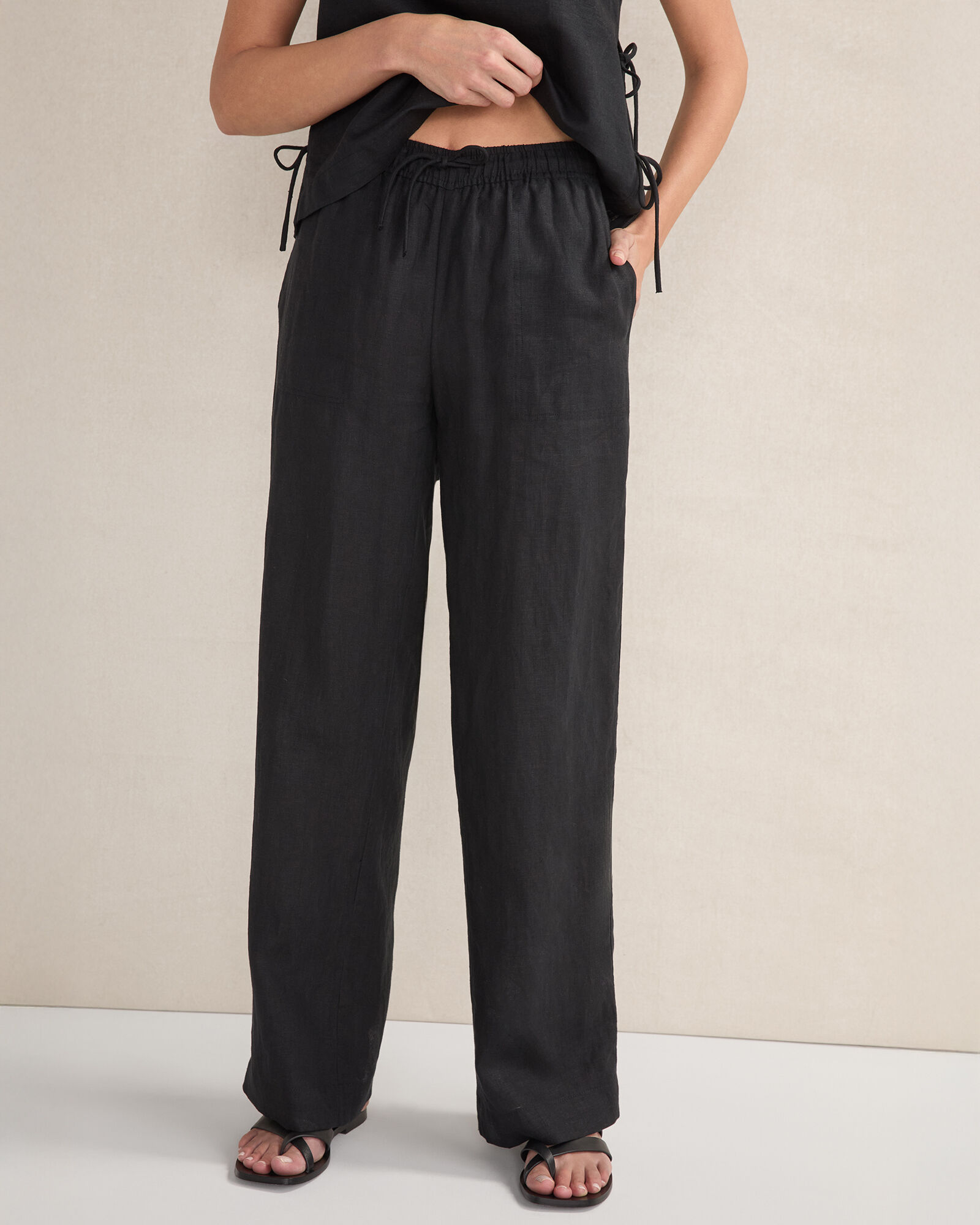 Organic Cotton Linen Straight Leg Pants