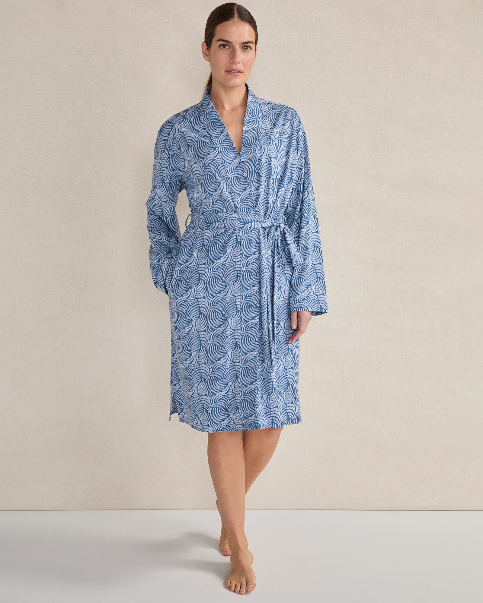 Organic Cotton Jersey Abstract Wave Robe