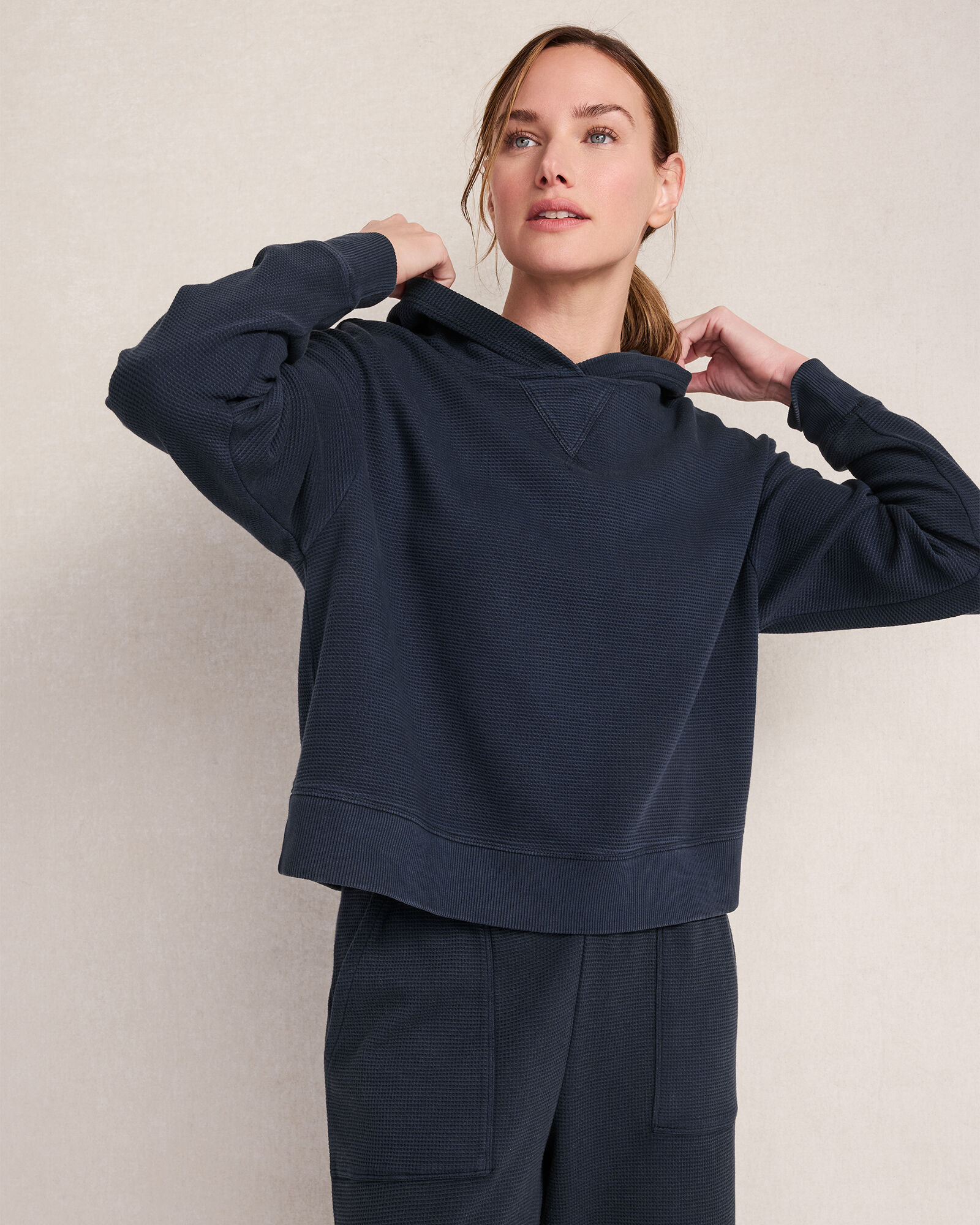Organic Cotton Waffle Hoodie