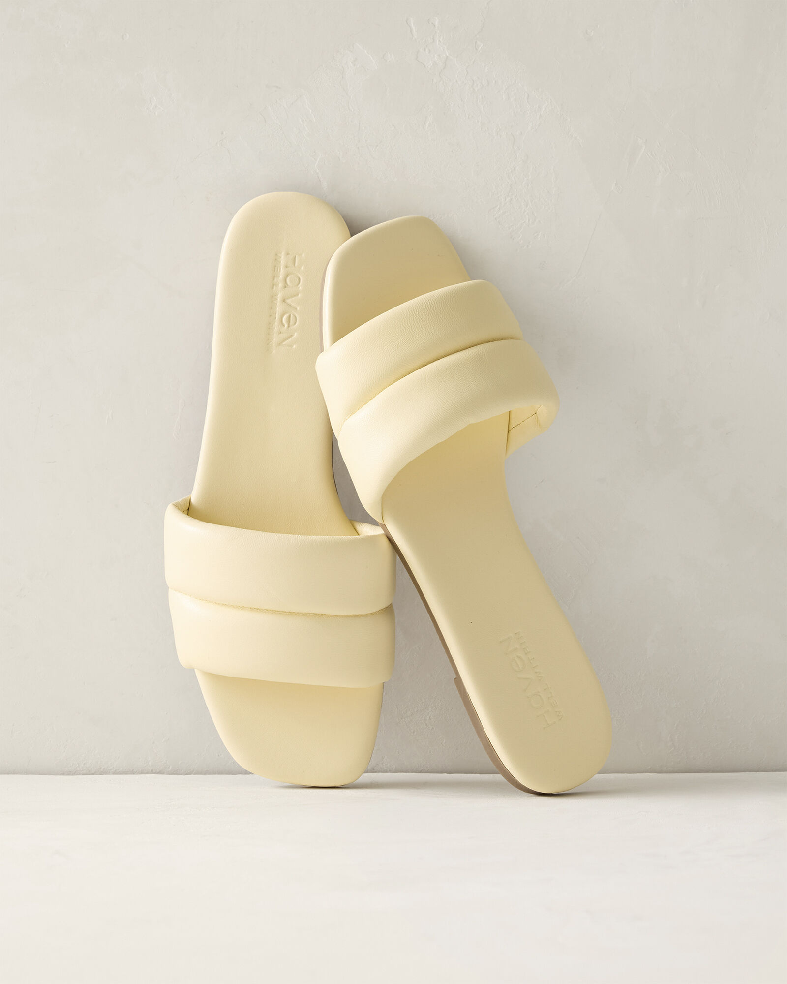 Quilted Leather Slides