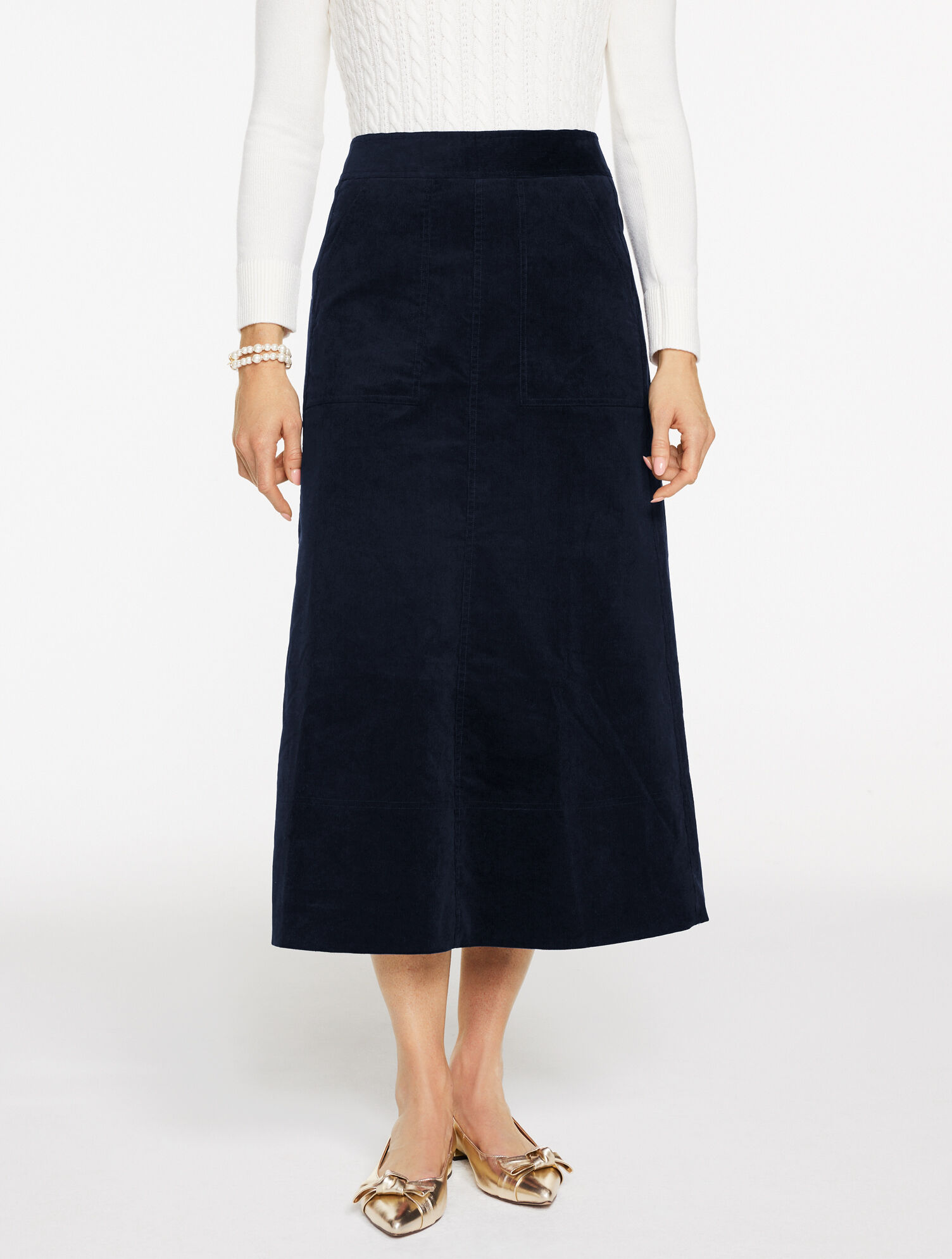 Corduroy Fit &amp; Flare Skirt