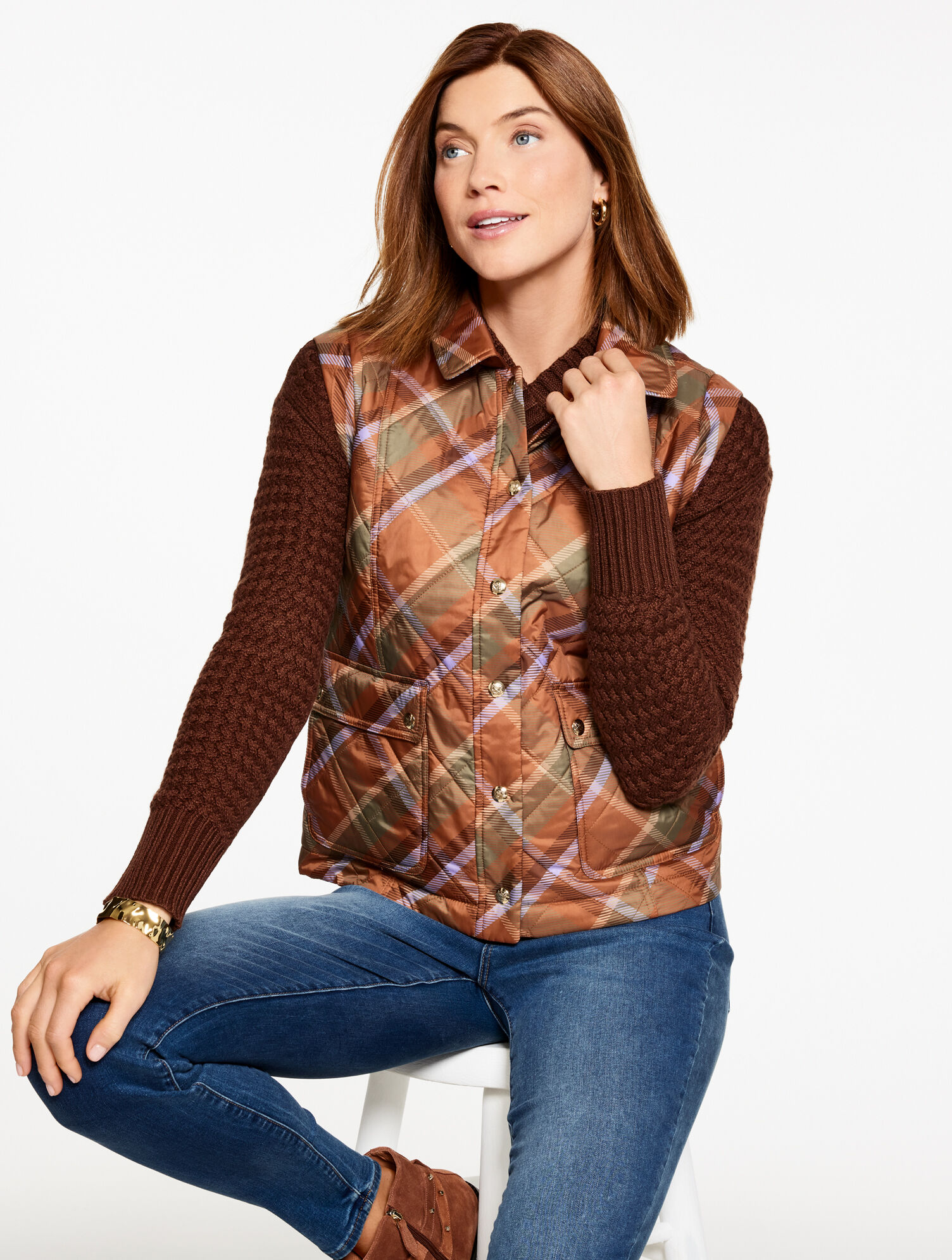 Quilted Barn Vest - Kellynch Plaid