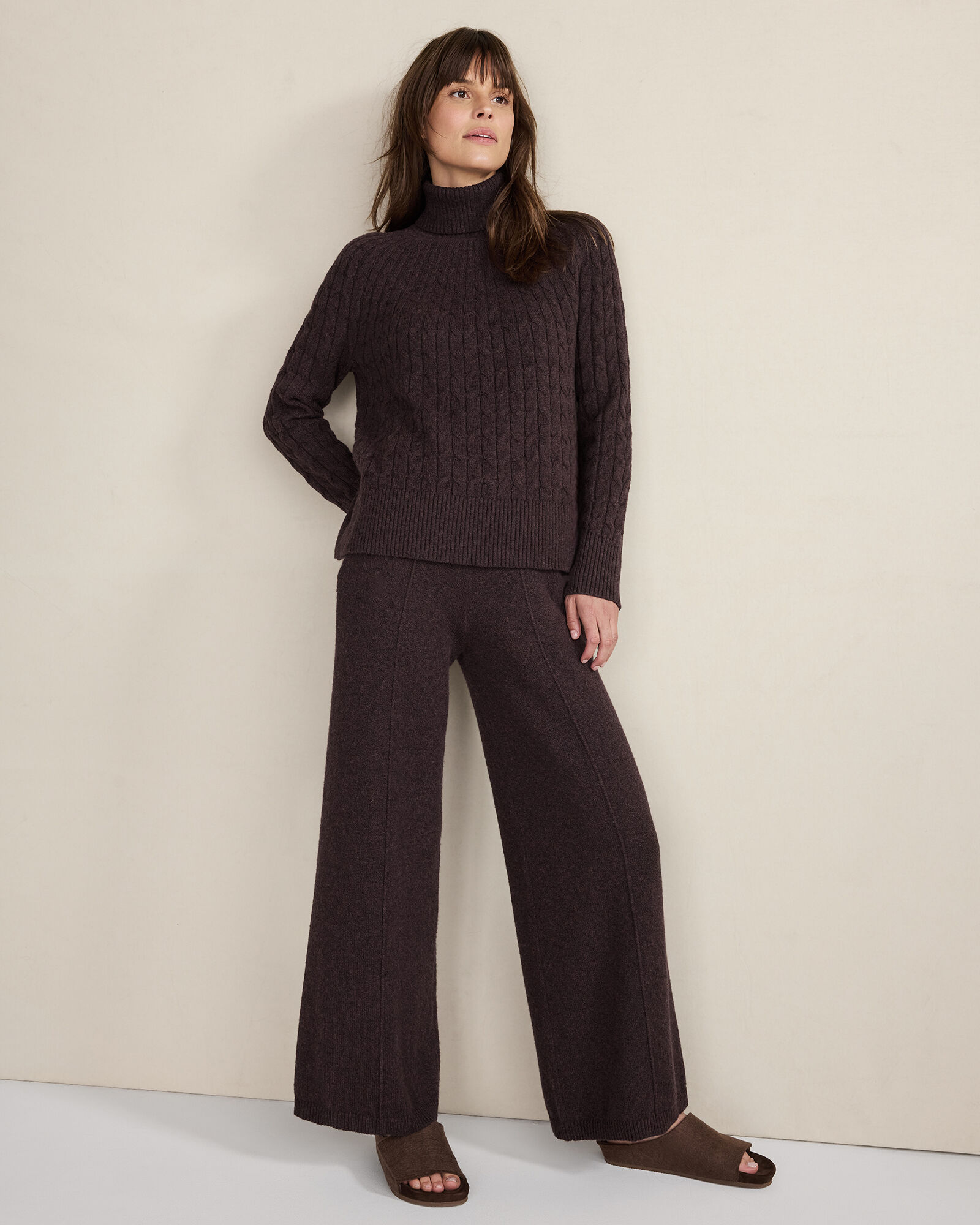 Organic Cotton Blend Gradient Cable Sweater