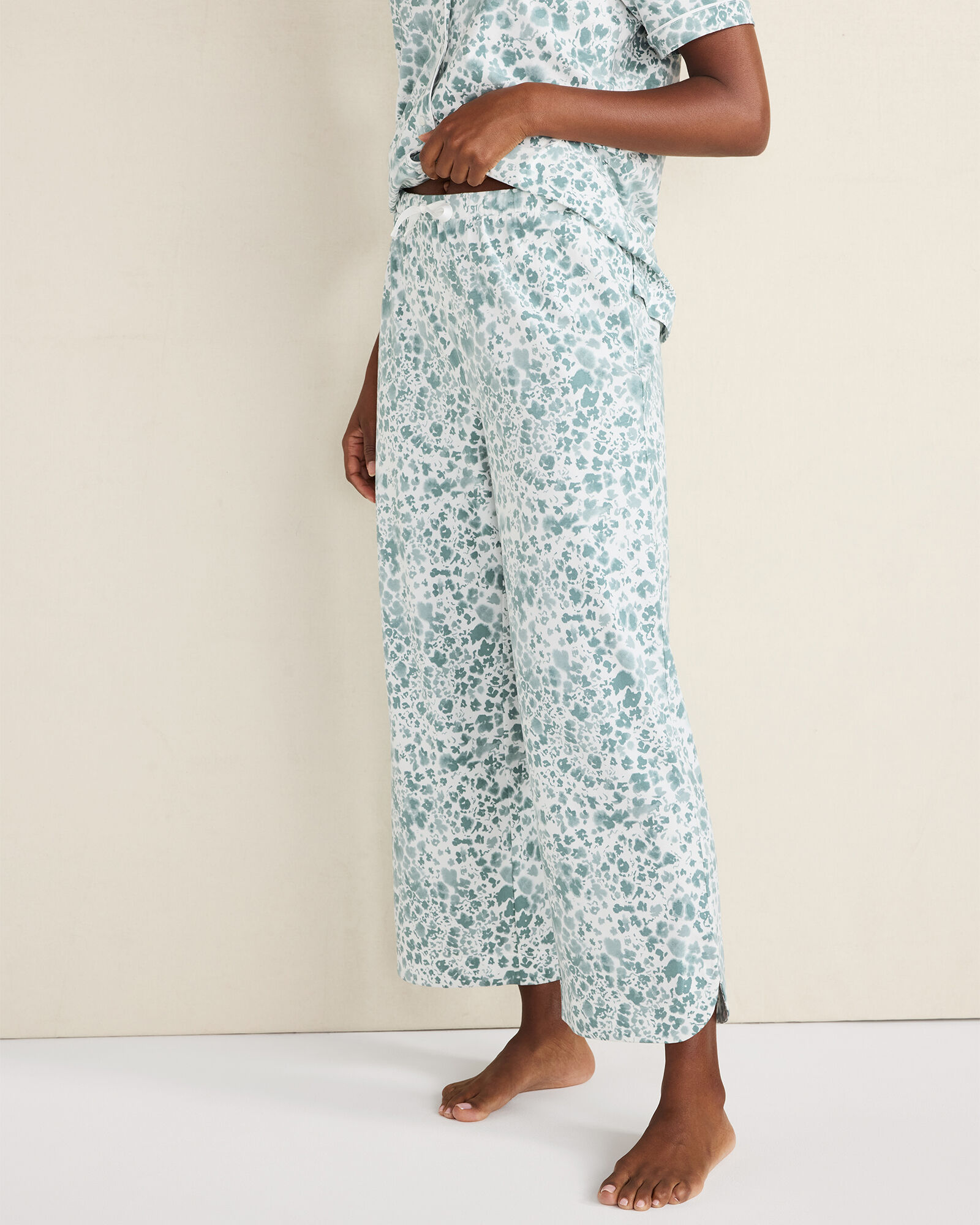 Organic Cotton Jersey Blurred Floral Pajama Pants