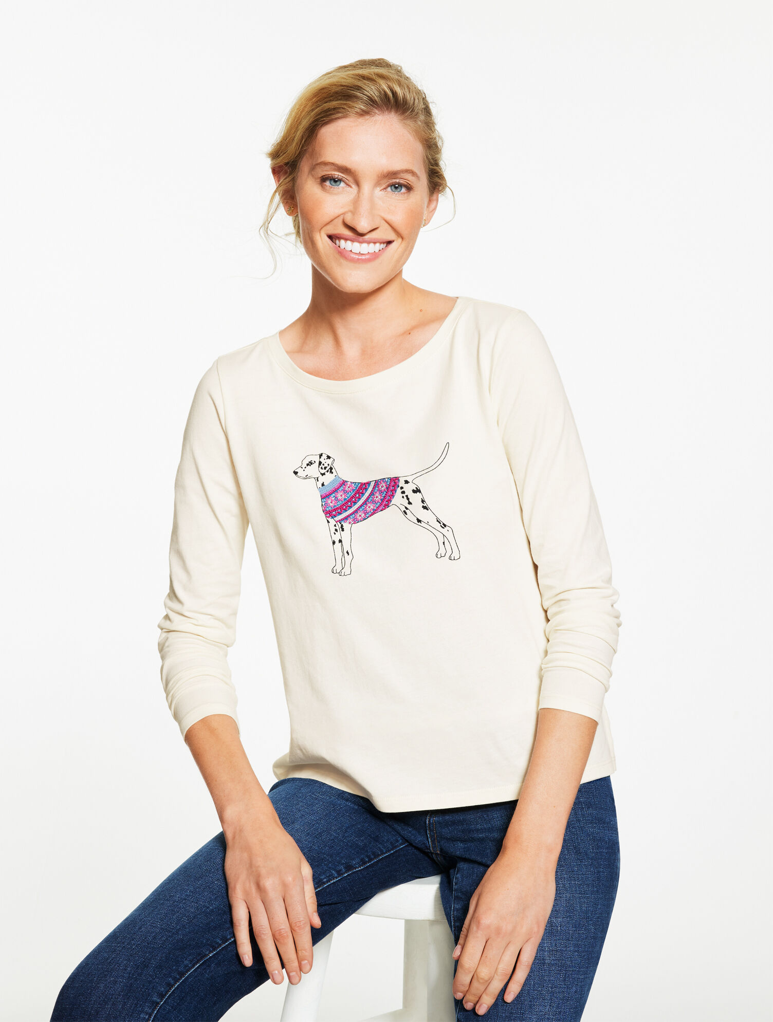 Crewneck Tee - Dalmatian