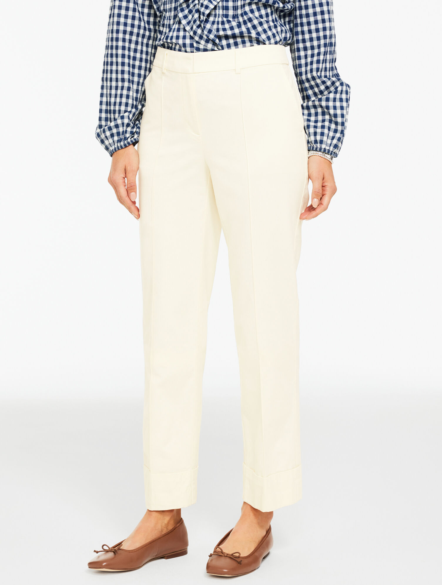 Aiden Twill Straight Ankle Pant