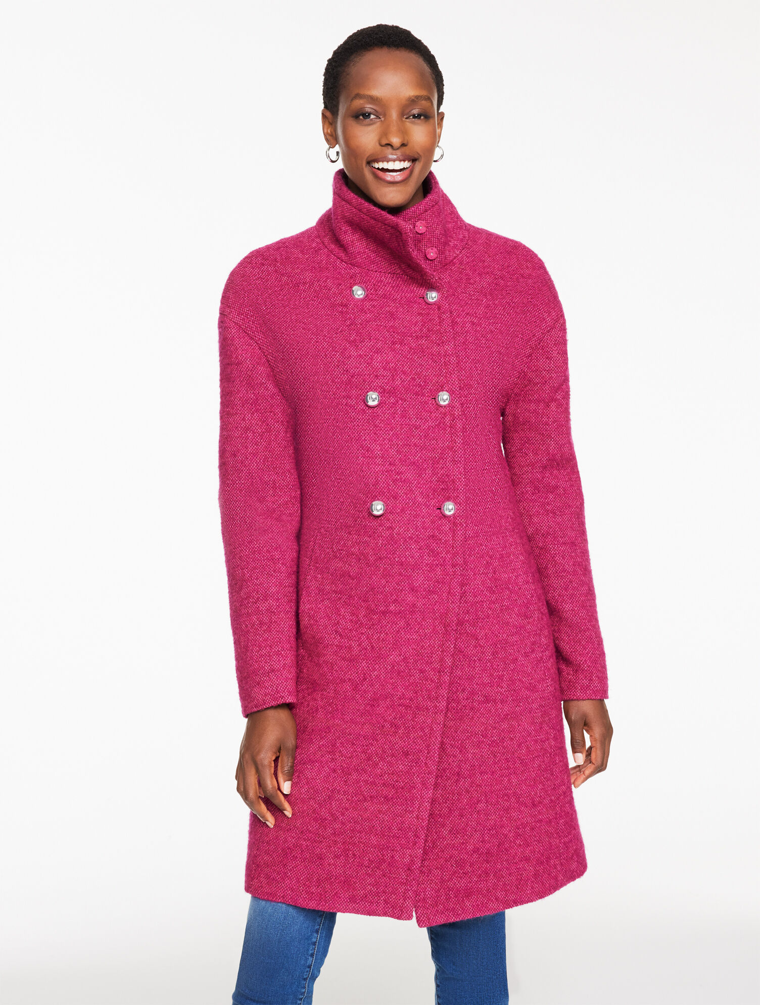 Textured Double Breasted Coat