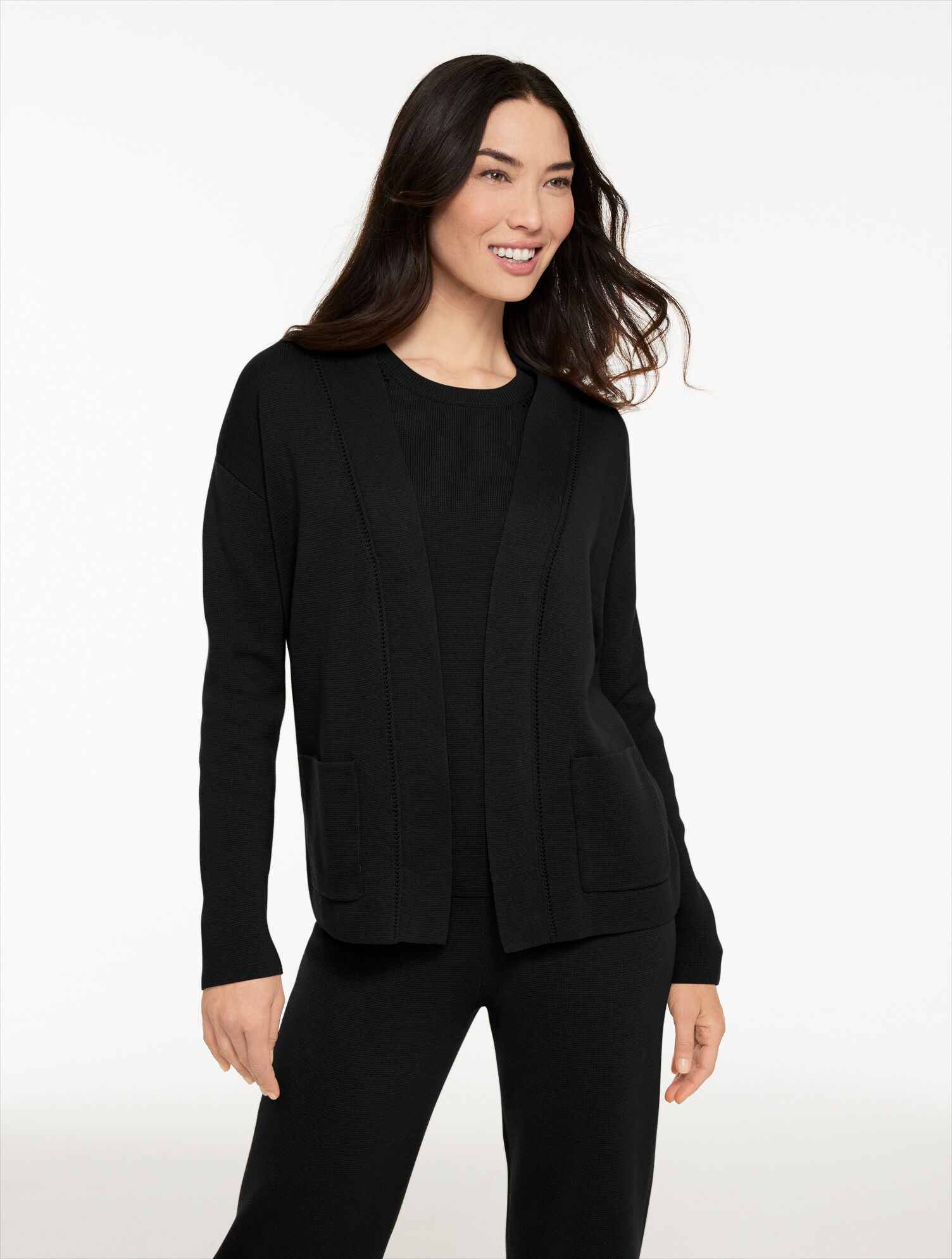 Sweater Studio Open Front Cardigan