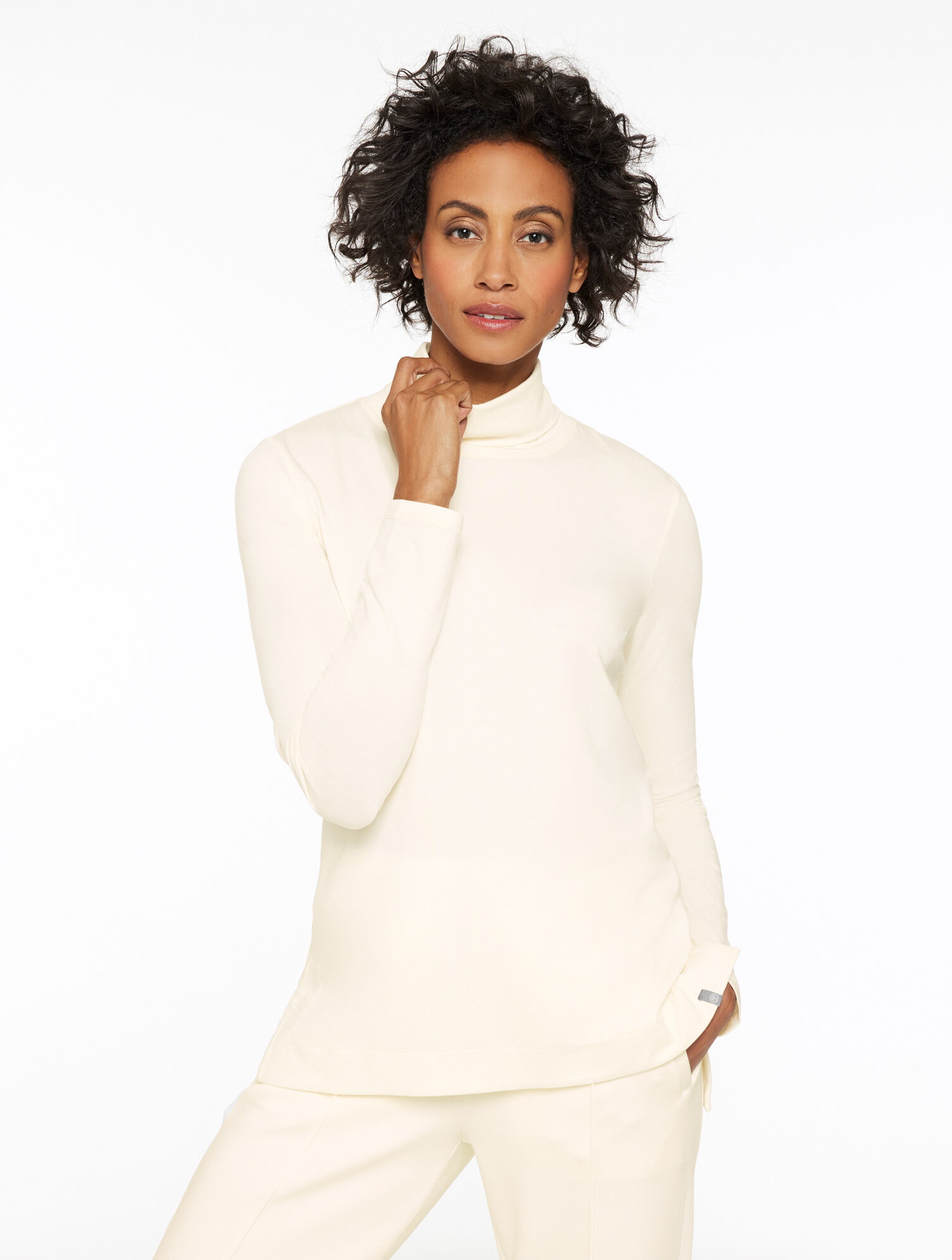 Supersoft Jersey Turtleneck Tee - Contrast