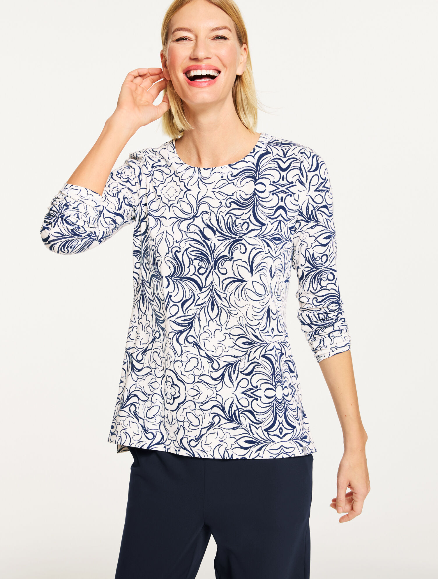 Supersoft Jersey Crewneck Tee - Sketched Medallion