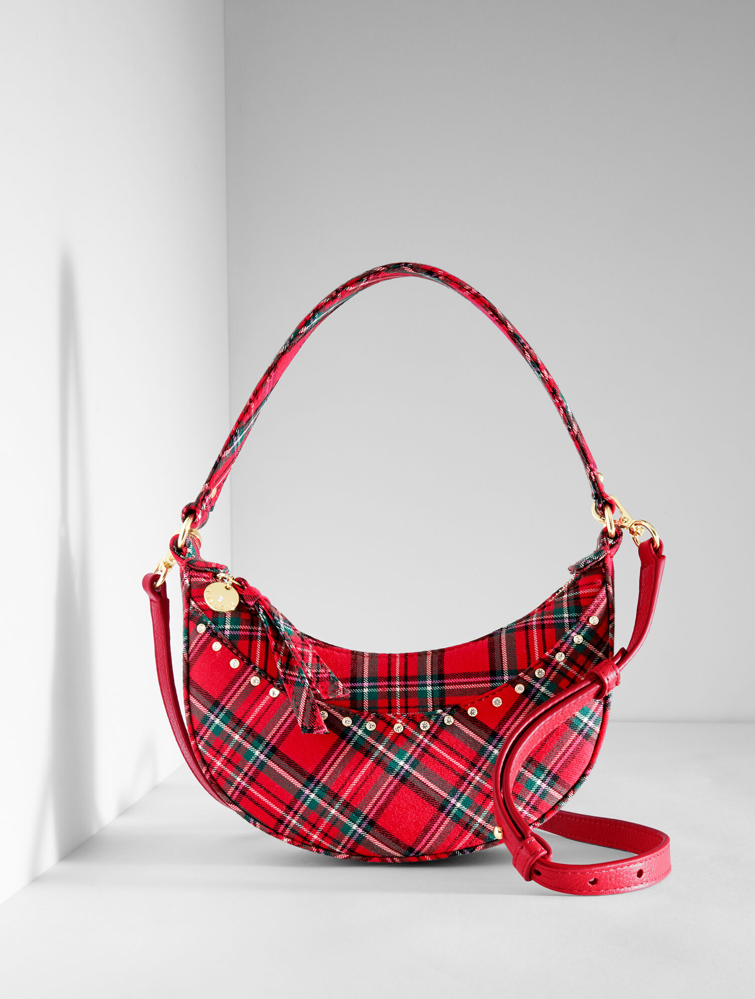 Cider Plaid Crescent Bag