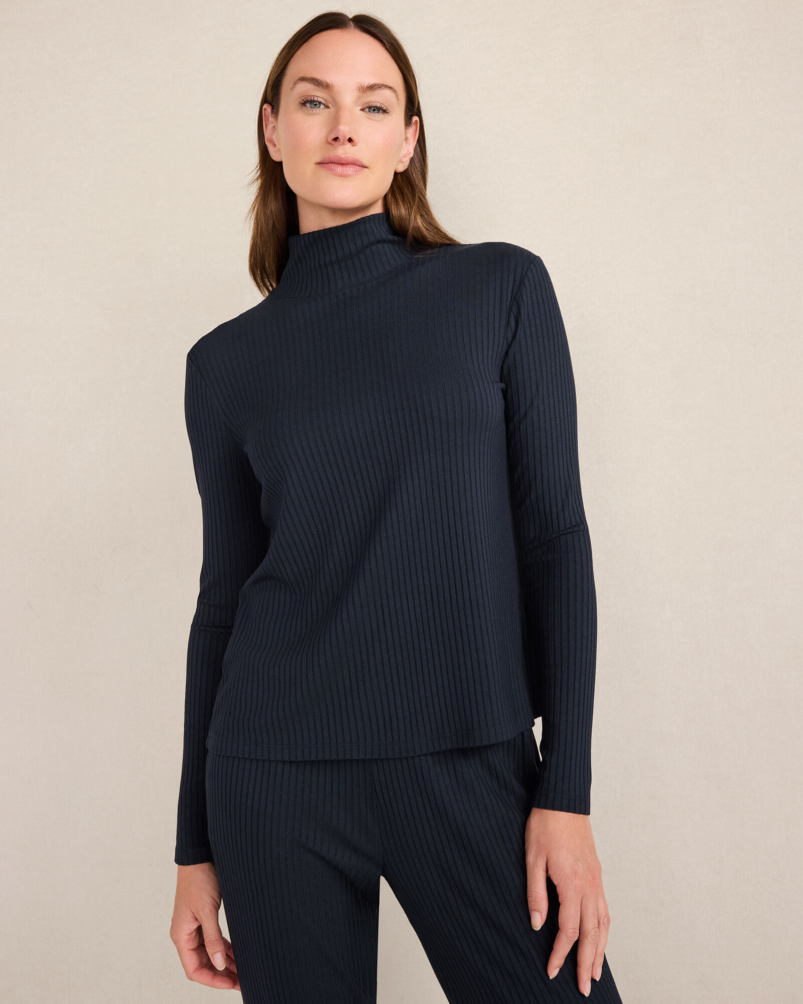 Drapey Rib Knit Turtleneck