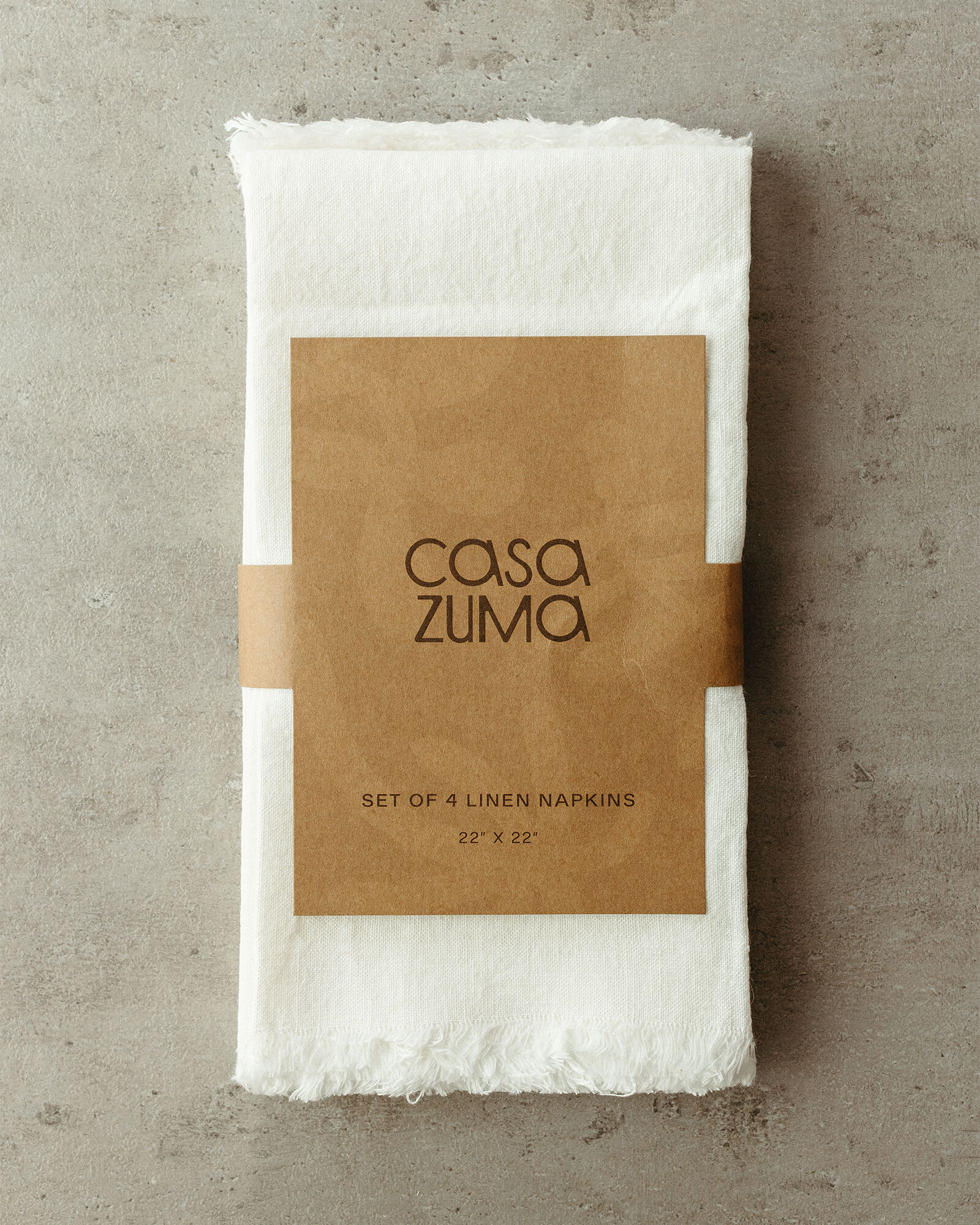 Casa Zuma Frayed Linen Napkin Set