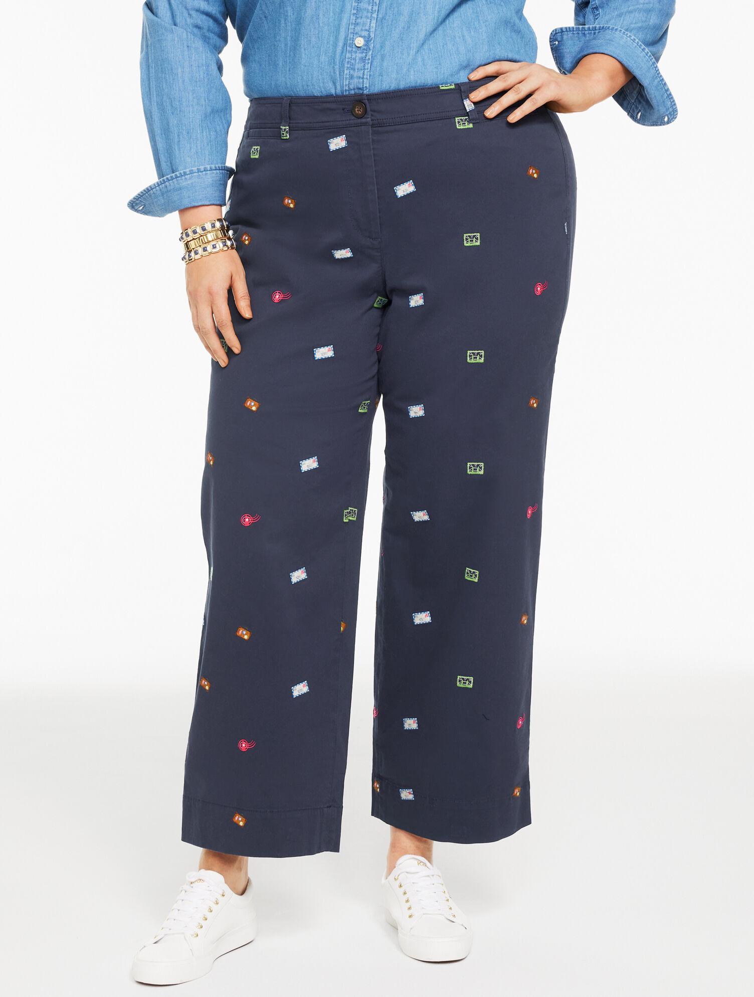 Wide Ankle Heritage Twill Pants - Wanderlust Stamps