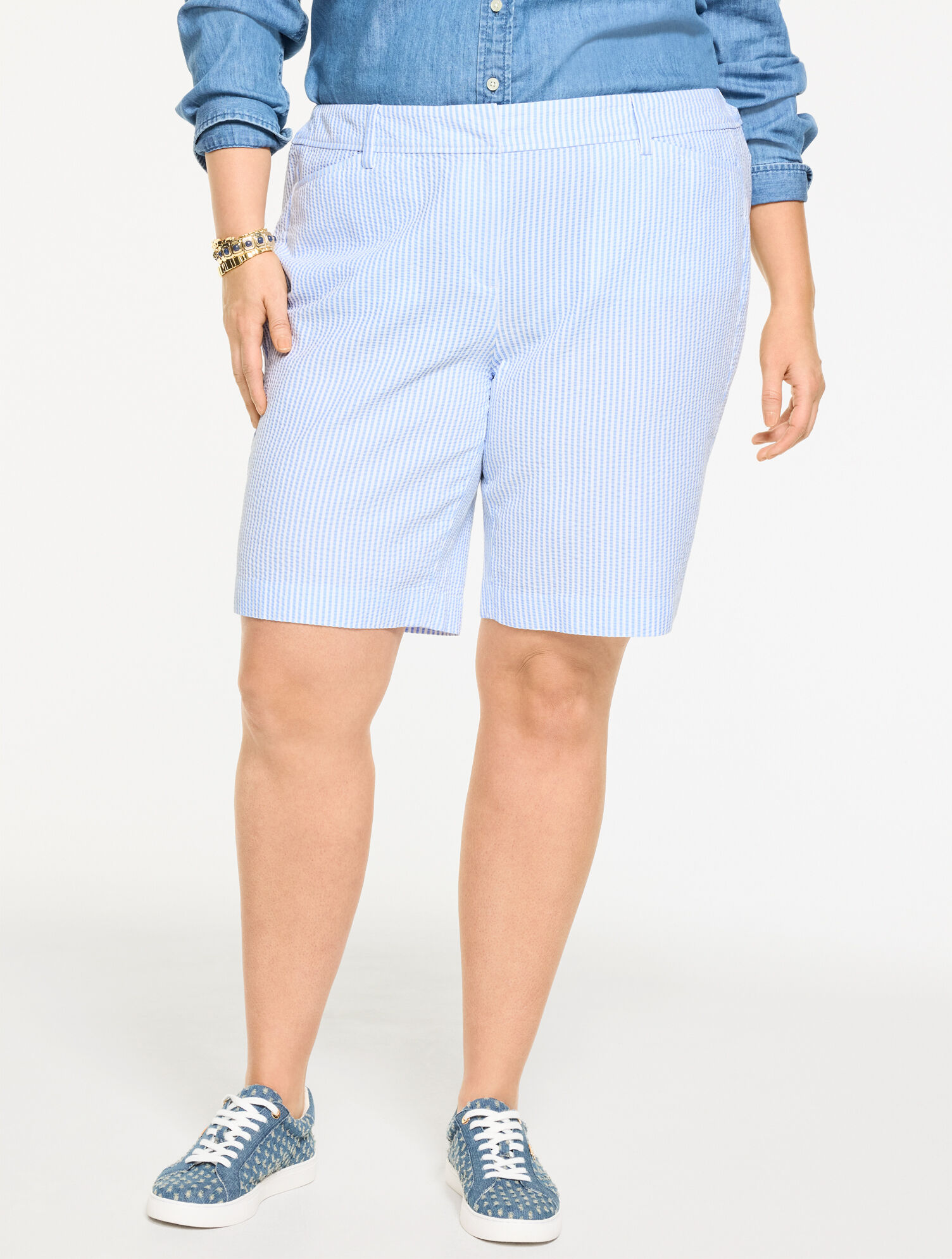 Perfect Shorts - Seersucker - 9&rdquo;