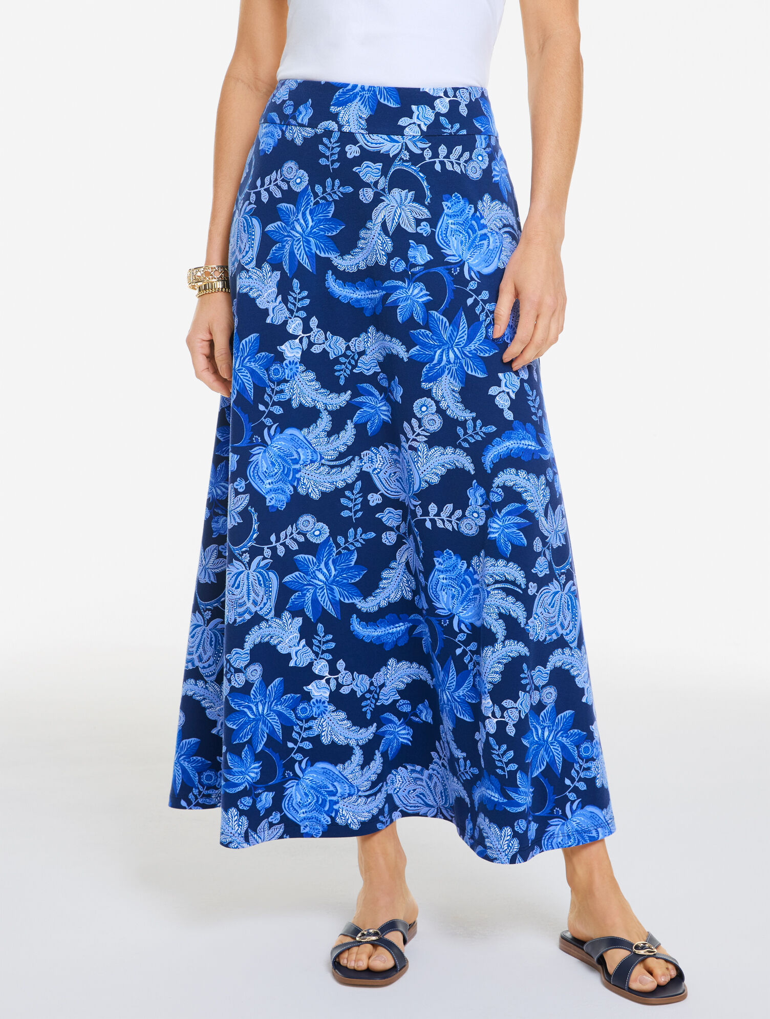 Jersey Maxi Skirt - Botanical Floral 