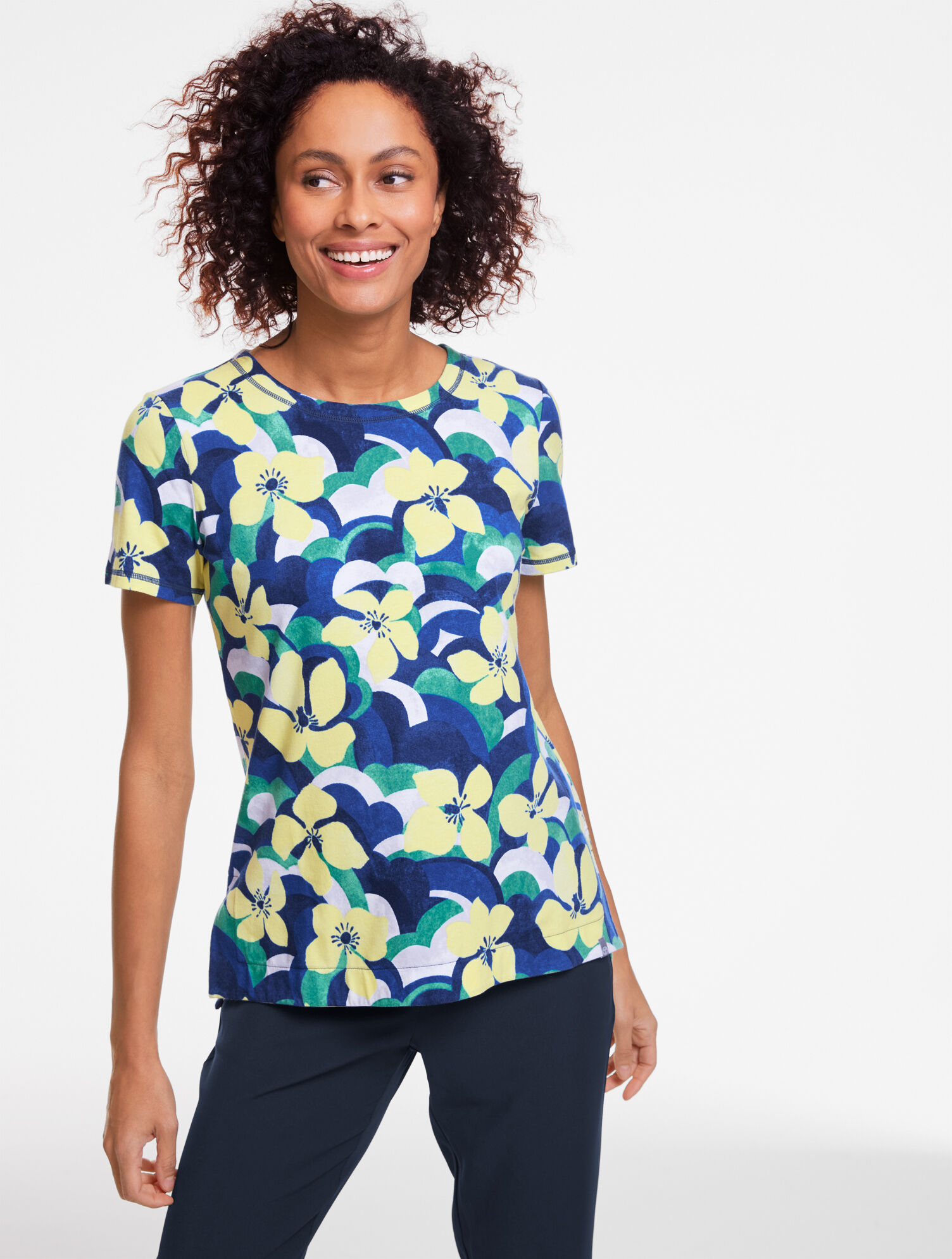 Supersoft Jersey Short Sleeve Tee - Layered Blooms 