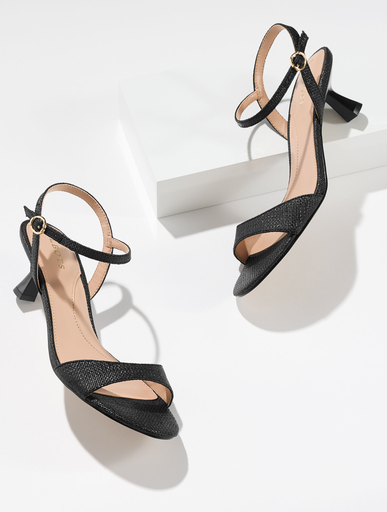 Dottie Shimmer Raffia Kitten Heel Sandals