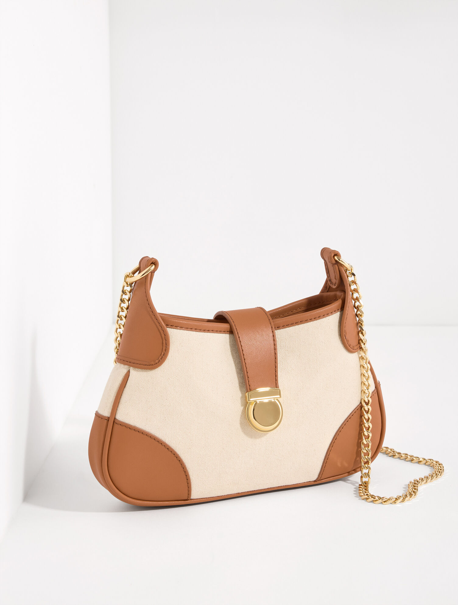 Leather Canvas Crossbody Bag