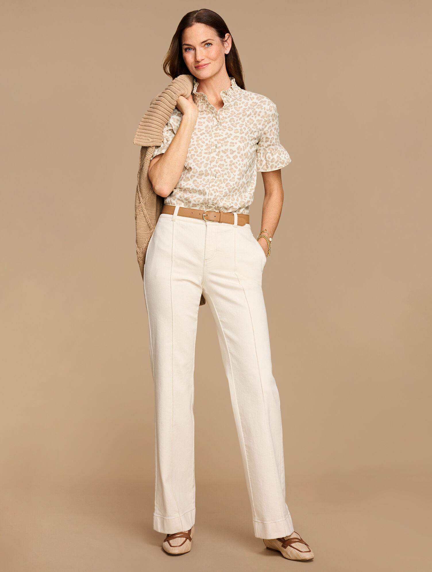 Ruffle Top - Alluring Leopard