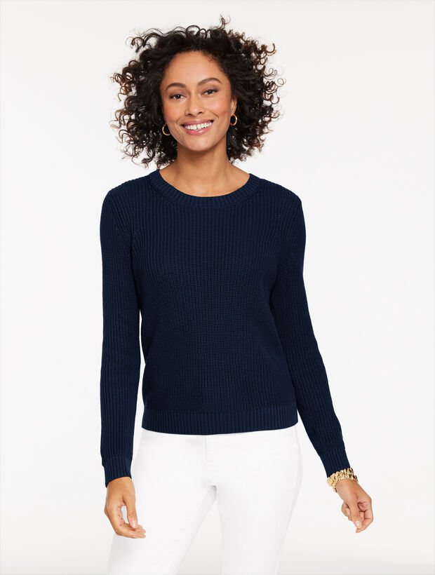 Shaker Stitch Crewneck Sweater