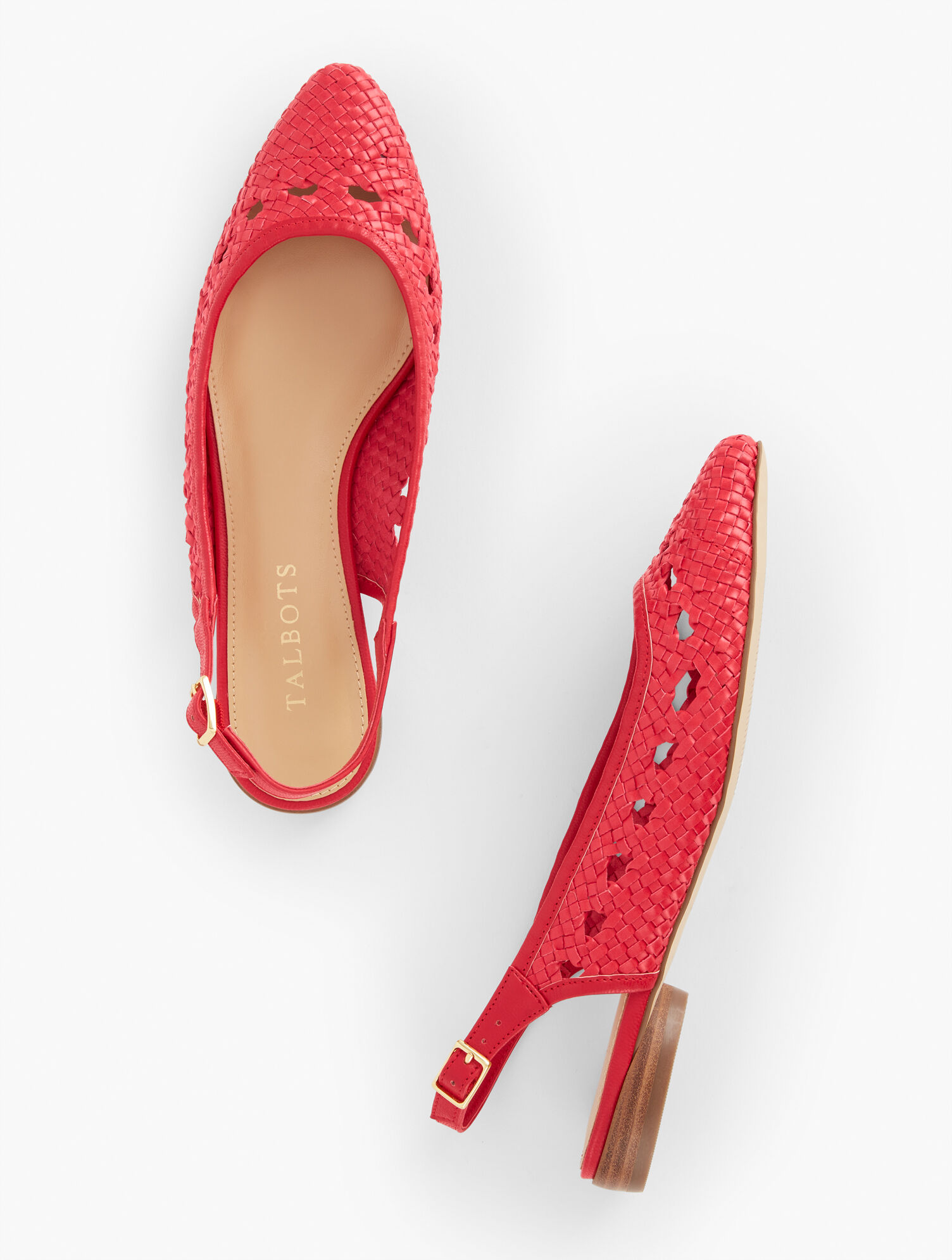 Edna Woven Nappa Slingback Flats