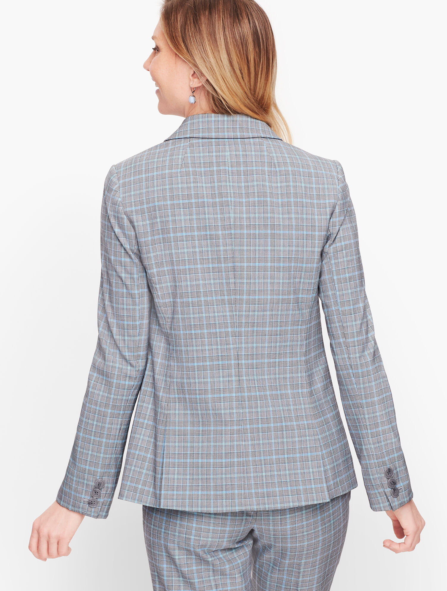 Springtime Plaid Two Button Blazer