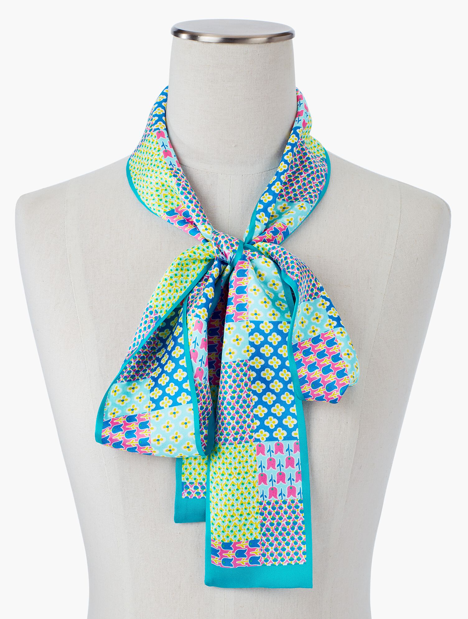 Island Patchwork Silk Sash Scarf