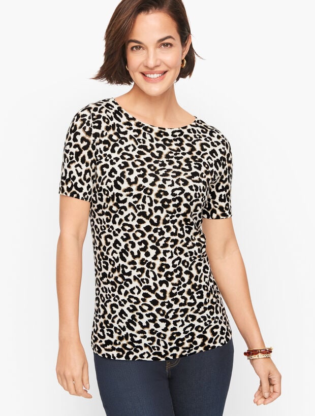 Open Neck Pullover - Abstract Cheetah