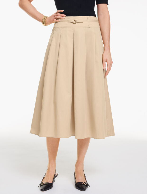 Fit &amp; Flare Twill Skirt