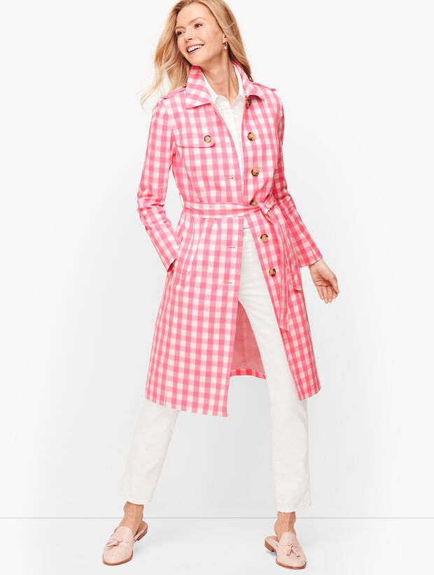 Gingham Trench Coat