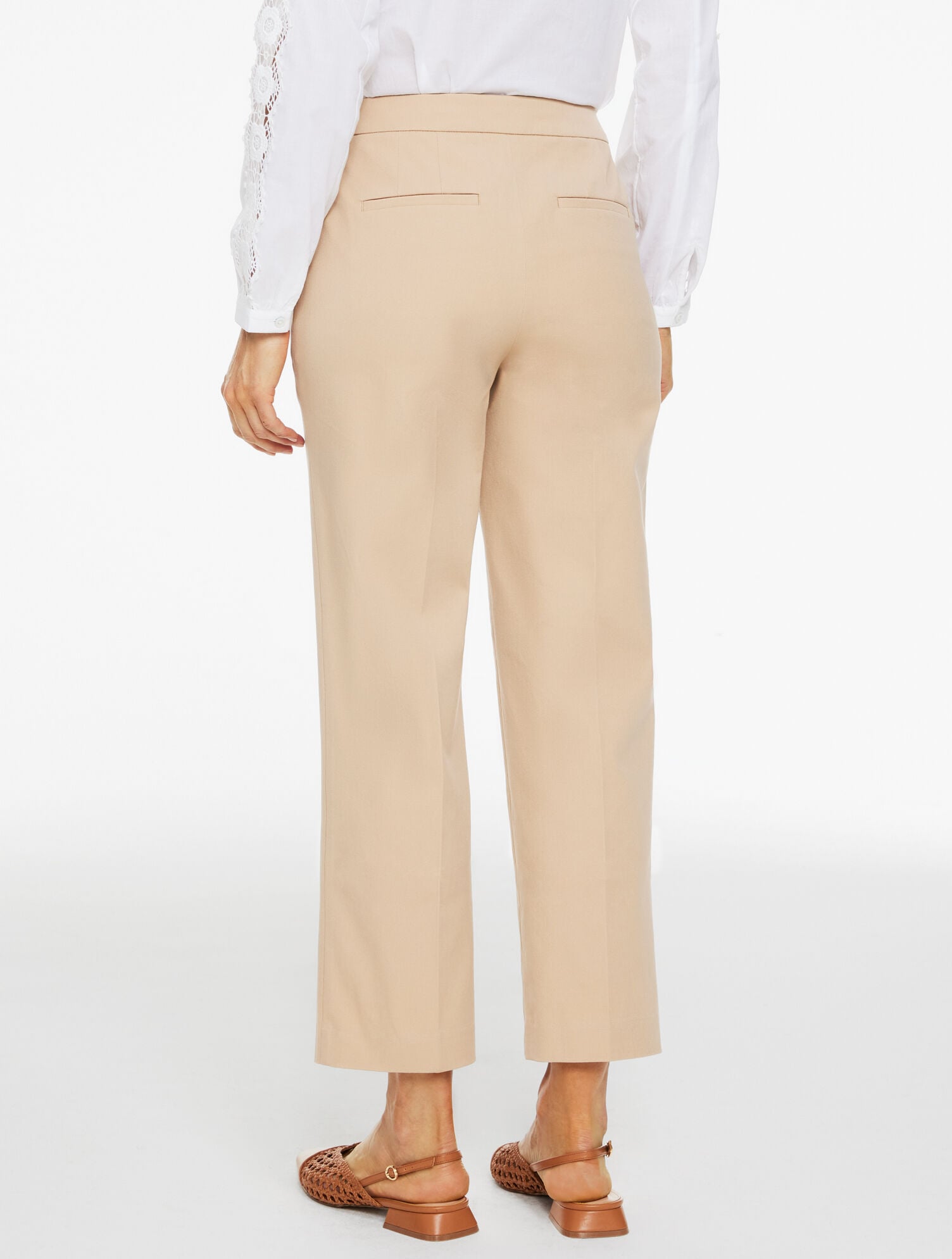 Straight Ankle Cotton Bi-Stretch Pants