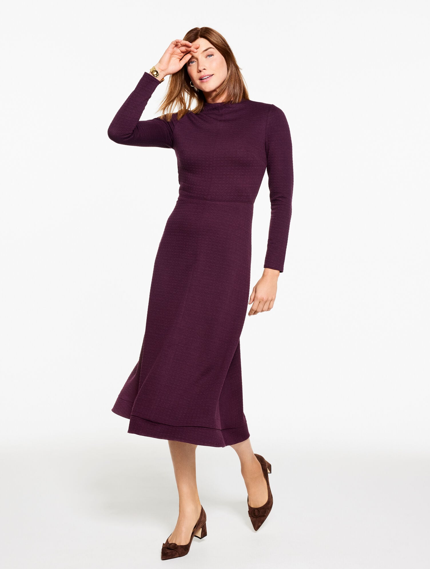 jacquard fit and flare midi dress CURVE Jacquard Fit & Flare Midi Dress main image 1