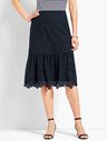 Eyelet Fit-and-Flare Skirt