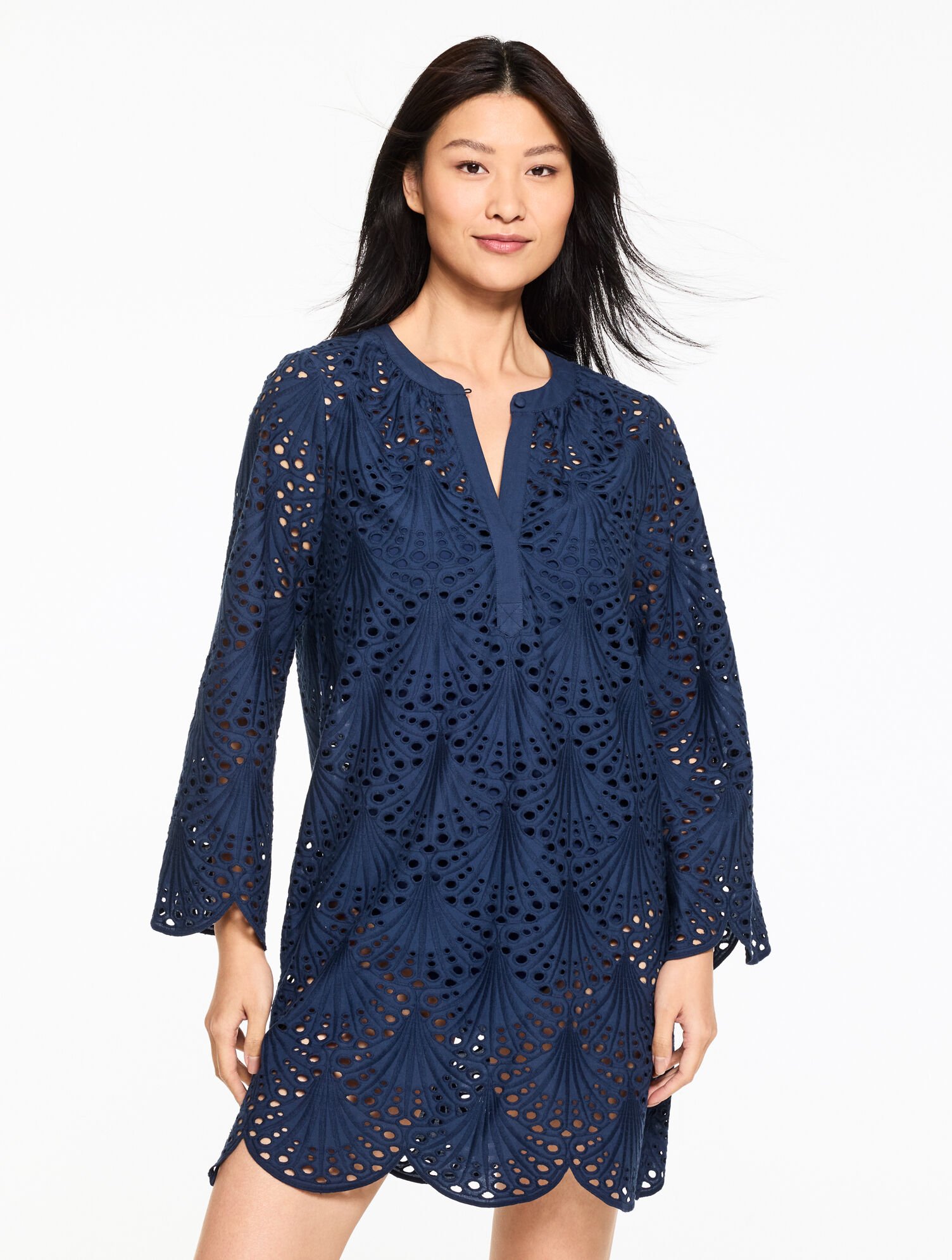 Eyelet Lace Shell Cover-Up Dress
