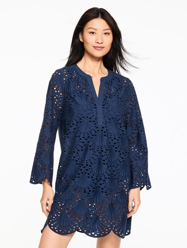 Eyelet Lace Shell Cover-Up Dress