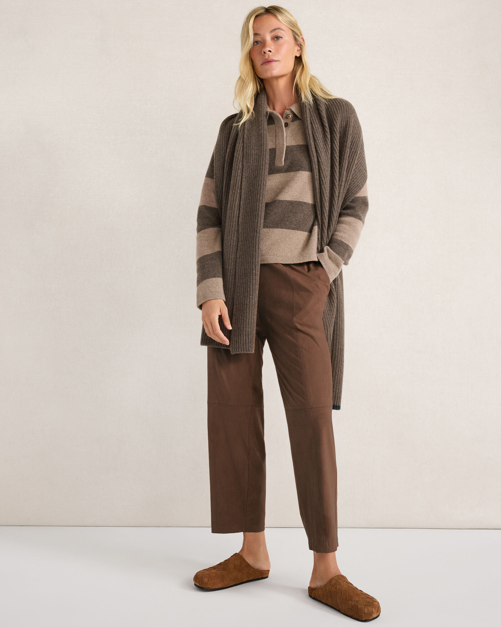 Faux Suede Seamed Pants