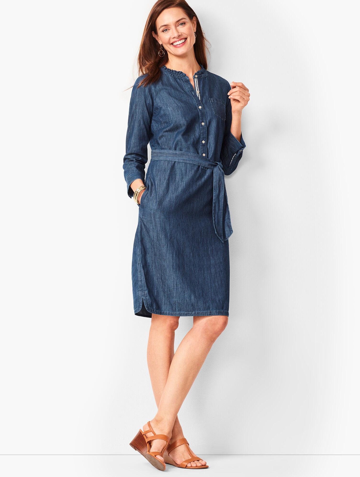 white christmas dresses Denim Shirtdress main image 0