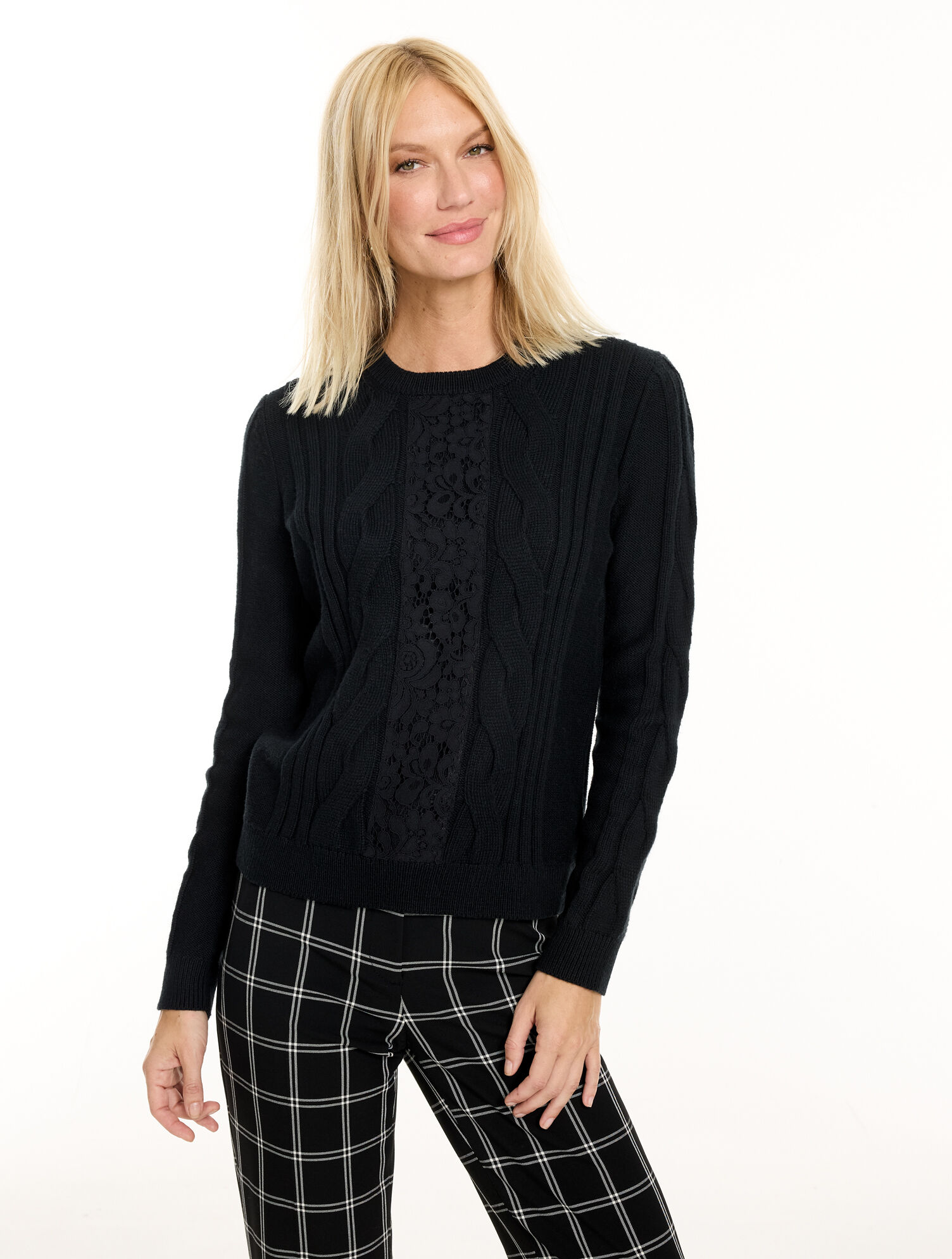 Lace Cable Knit Sweater
