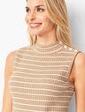 Sleeveless Ribbed Sweater - Metallic Stripe