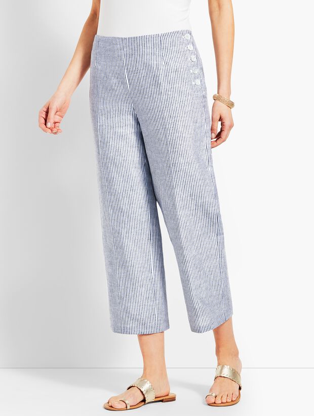 Talbots Chelsea Straight-Leg Crop Pant - Stripe