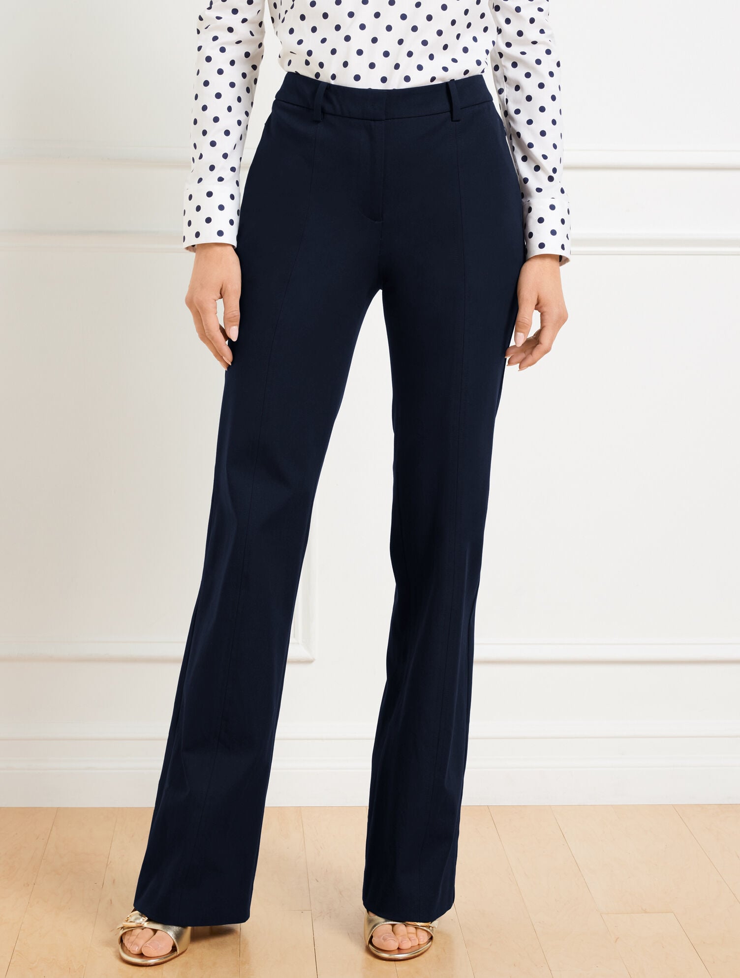 Women's Petite - Flare Leg Cotton Bi-Stretch Pants - Rich Red - 8 Talbots Women's Petite - Flare Leg Cotton Bi-Stretch Pants - Rich Red - 8 Talbots